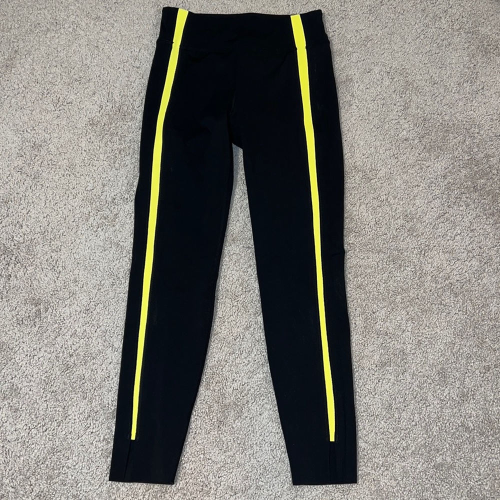 ZYIA Black w/ Yellow Stripe Leggings - Size 4